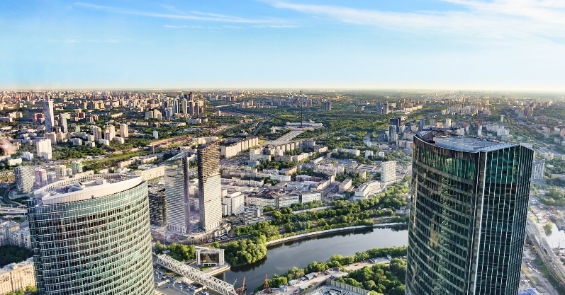 Панорамный вид со смотровой площадки в Москве